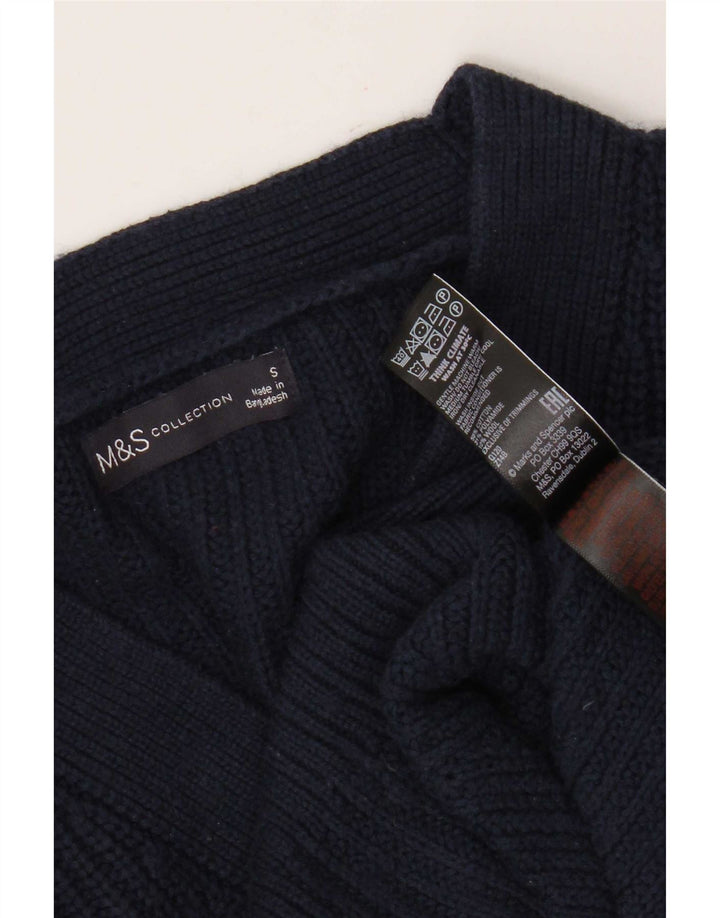 Marks & Spencer Damen Crop Cardigan Pullover UK 10 Small Marineblau