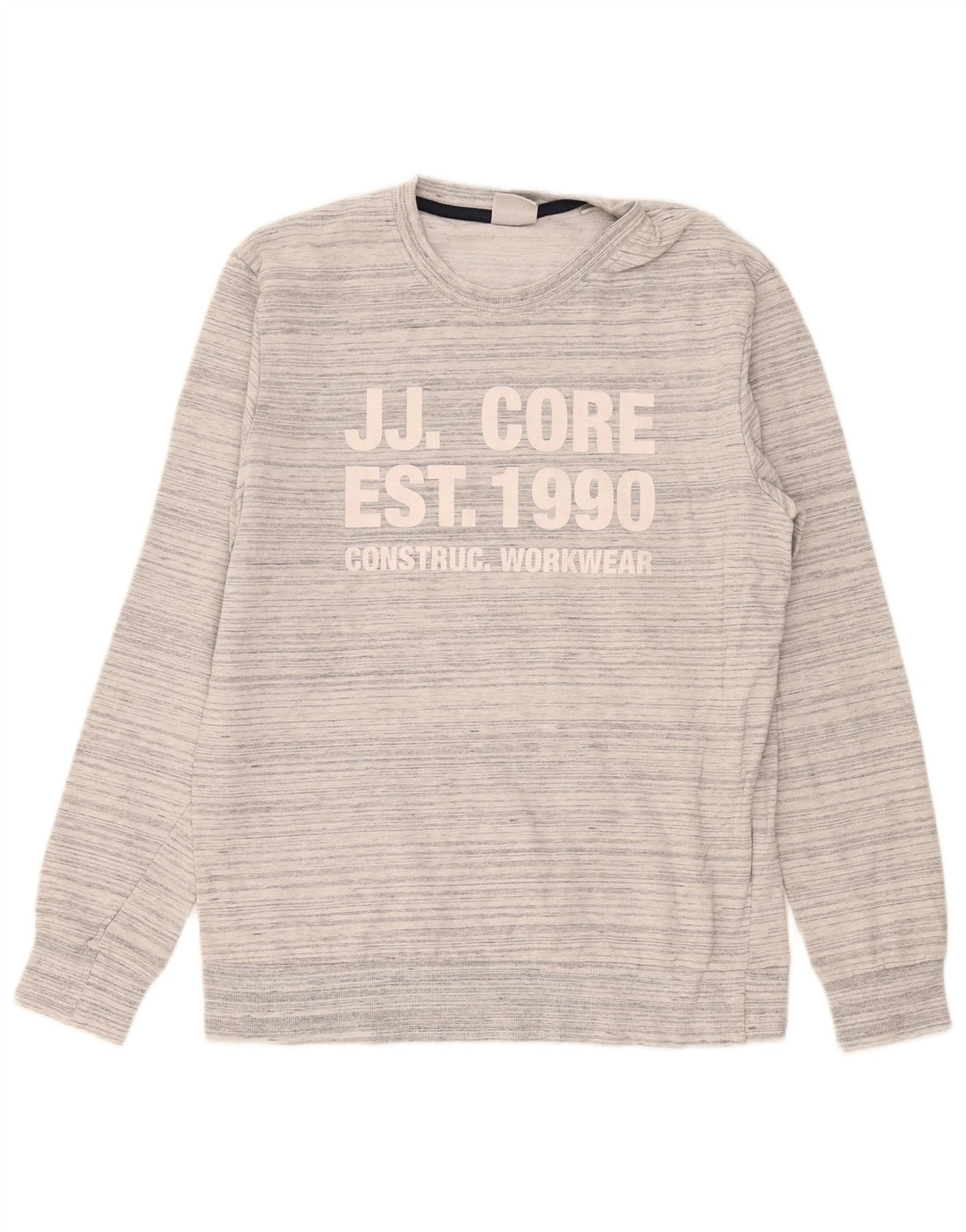 Jack & Jones Herren-Sweatshirt mit Grafik, mittelgrau gefleckte Baumwolle