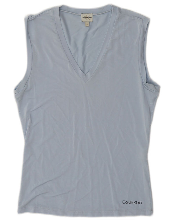 Calvin Klein Jeans Damen Weste Top UK 12 Mittelblaue Viskose