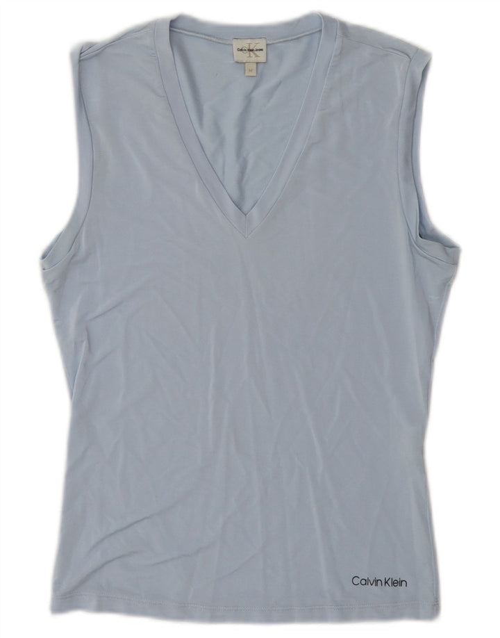 Calvin Klein Jeans Damen Weste Top UK 12 Mittelblaue Viskose