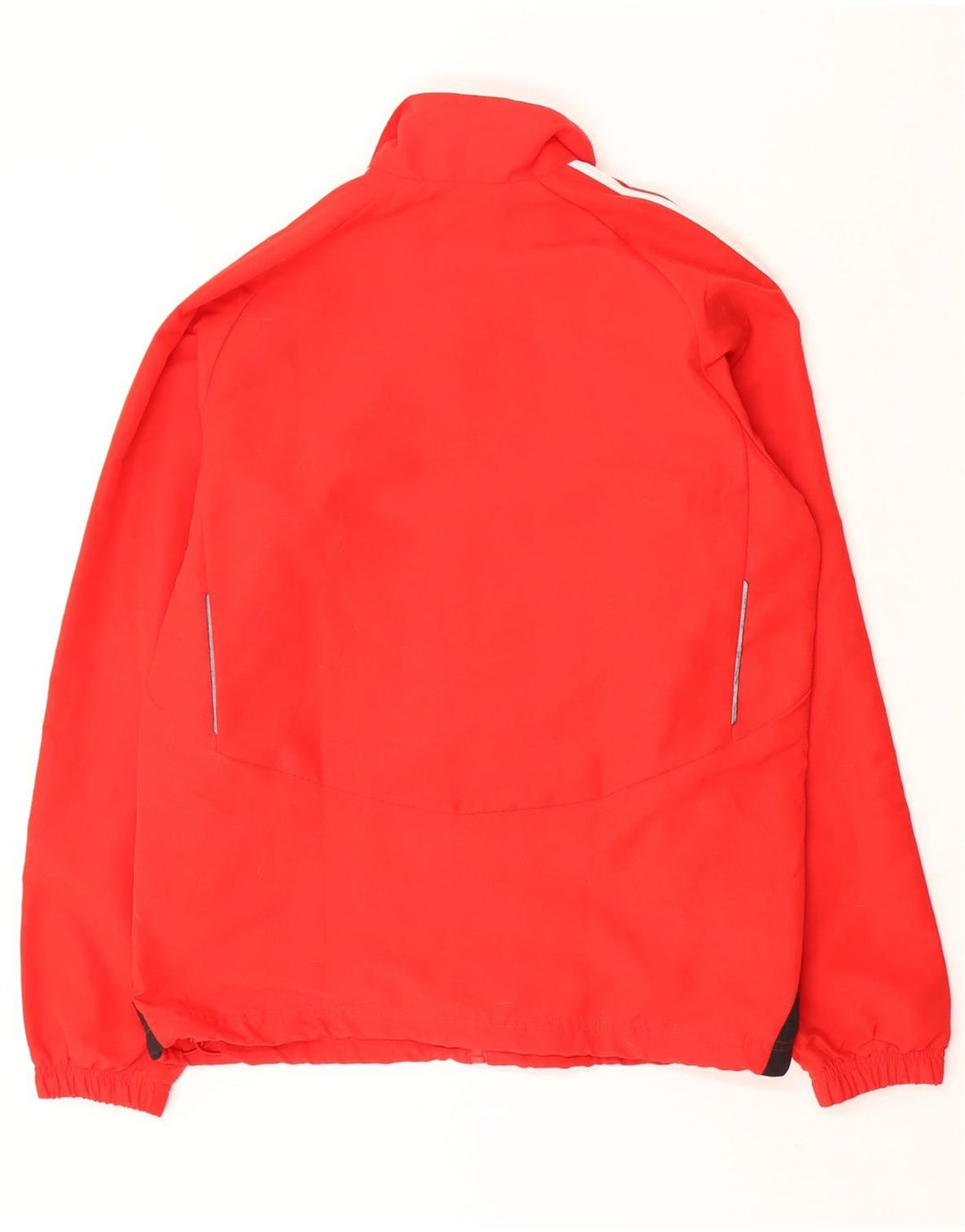 ADIDAS Herren-Trainingsanzug-Oberteiljacke UK 38/40 Mittelrotes Colourblock-Polyester