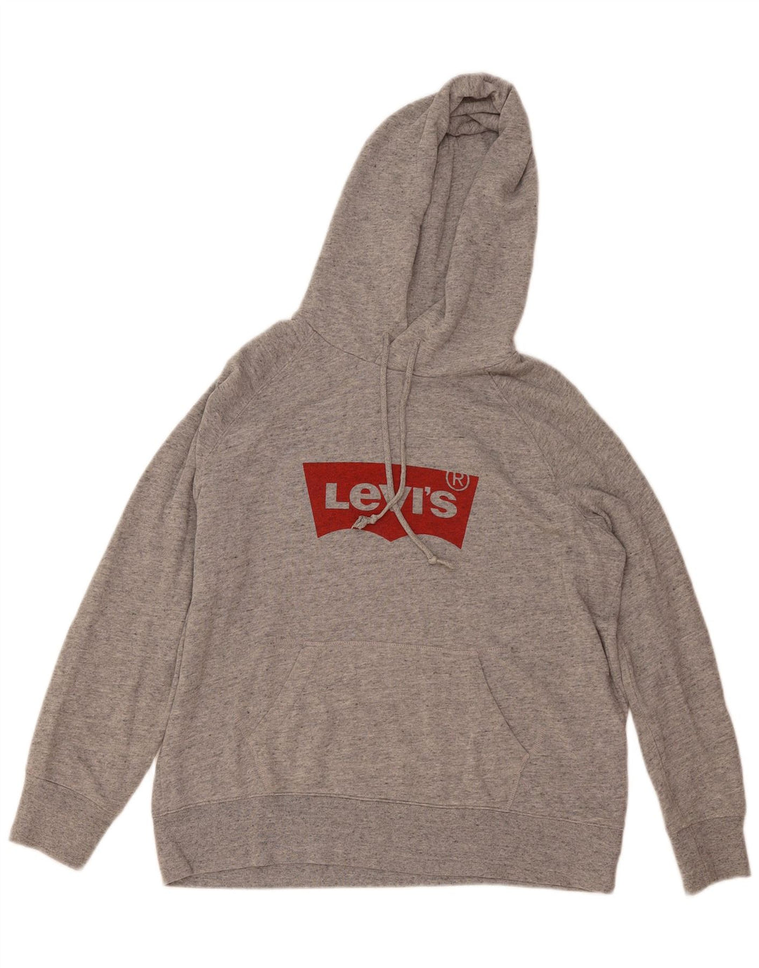 Levi's Damen-Kapuzenpullover mit Grafik, UK 14, mittelgrau gefleckte Baumwolle
