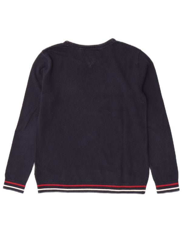 Tommy Hilfiger Jungen-Pullover mit grafischem Rundhalsausschnitt, 11–12 Jahre, Marineblau