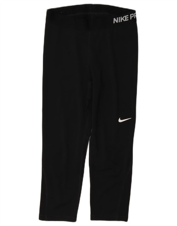 Nike Damen Dri Fit Graphic Capri Leggings UK 12 Medium Schwarz