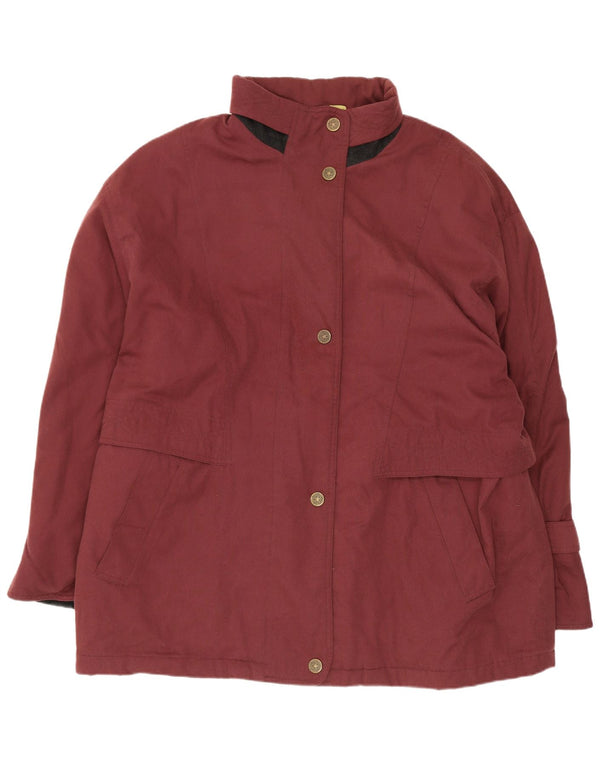 Vintage Damen Übergroßer Windjacke Mantel UK 18 XL Burgund Polyester
