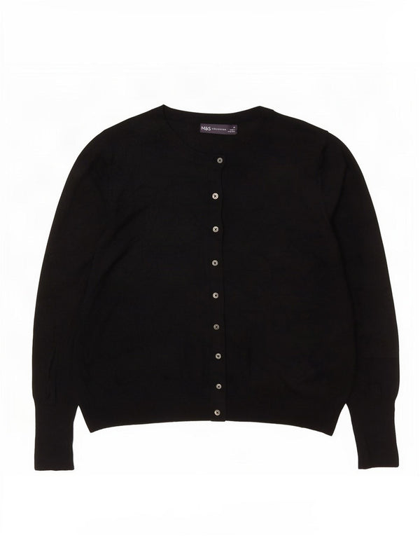 Marks & Spencer Damen-Cardigan-Pullover UK 14 Große schwarze Viskose