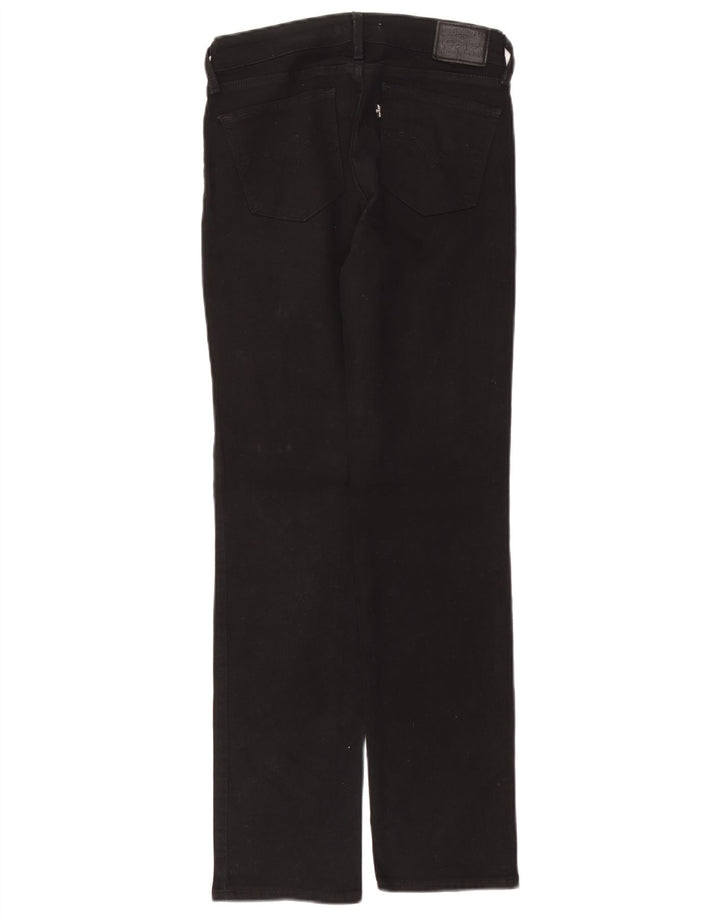 Levi's Damen 714 Straight Jeans W26 L30 Schwarze Baumwolle