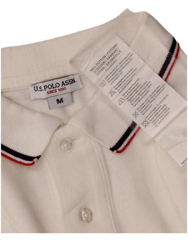 U.S. POLO ASSN. Mens Polo Shirt Medium White Cotton