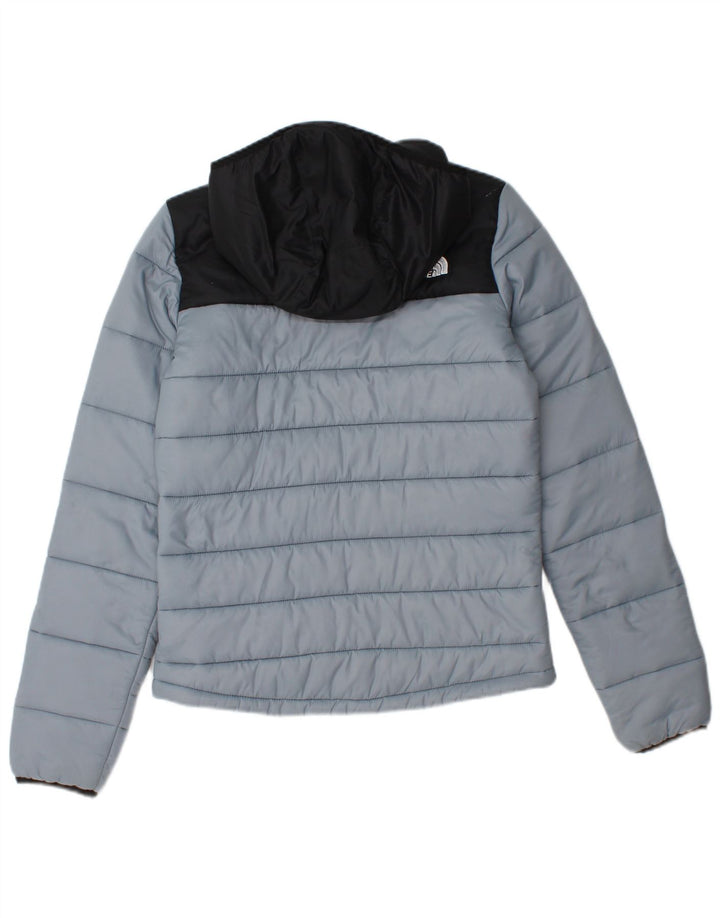 THE NORTH FACE Wattierte Damenjacke mit Kapuze UK 6 XS Graues Colourblock-Nylon