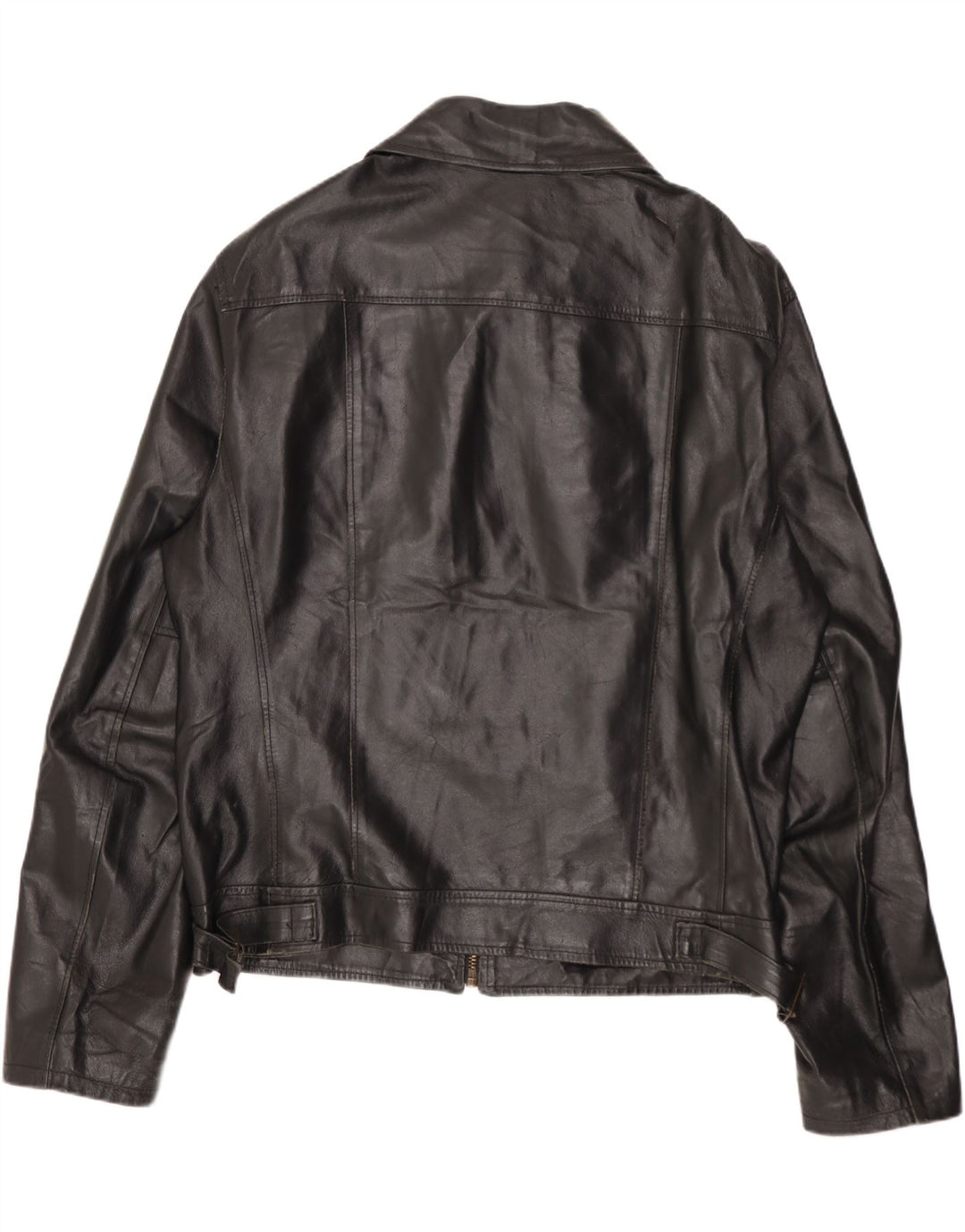 Vintage Damen Lederjacke UK 18 XL Schwarzes Leder
