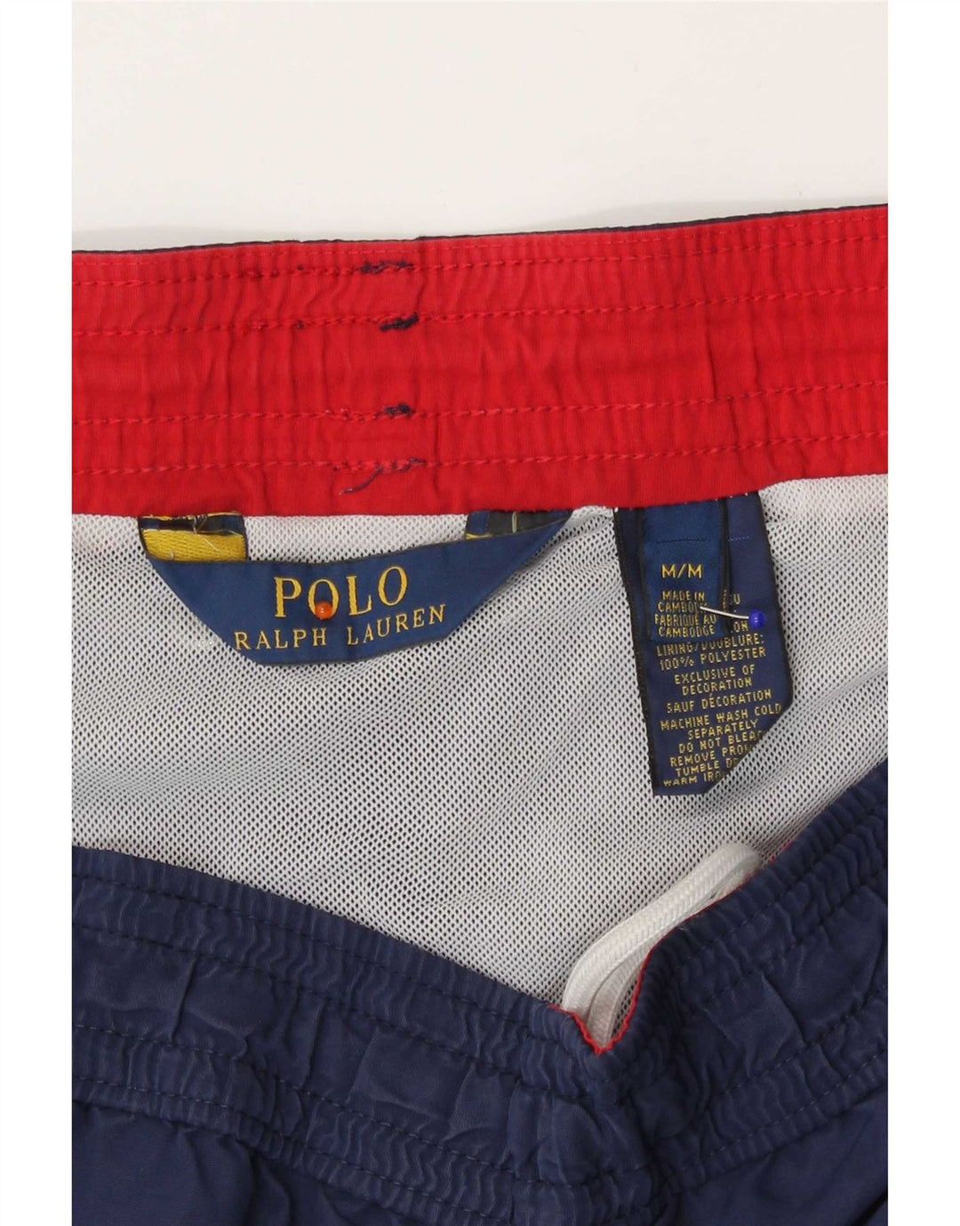 Polo Ralph Lauren Herren-Badeshorts aus mittelblauem Nylon in Marineblau