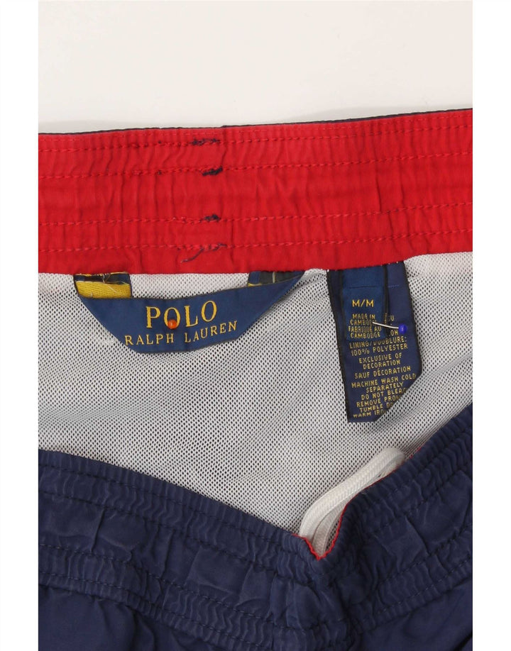 Polo Ralph Lauren Herren-Badeshorts aus mittelblauem Nylon in Marineblau