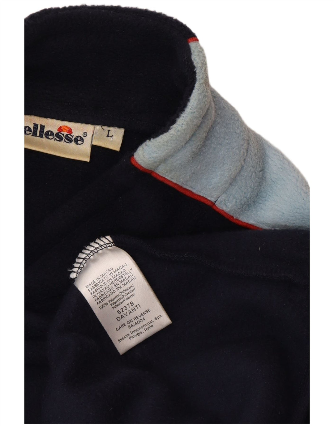 Ellesse Herren-Fleecepullover, groß, marineblau, Farbblock-Polyester