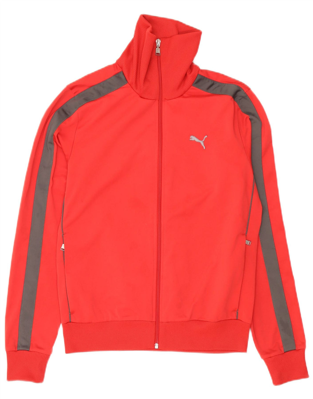 Puma Herren-Trainingsanzug-Top-Jacke, klein, rotes Farbblock-Polyester