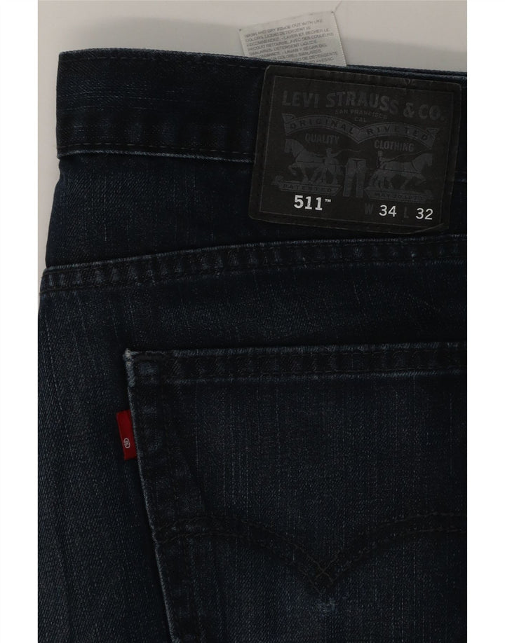 Levi's Herren 511 Slim Jeans W34 L32 Marineblau Baumwolle