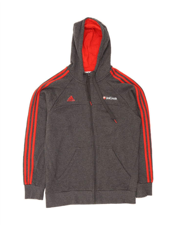 ADIDAS Mens Zip Hoodie Sweater Medium Grey Cotton Vintage Adidas and Second-Hand Adidas from Messina Hembry 