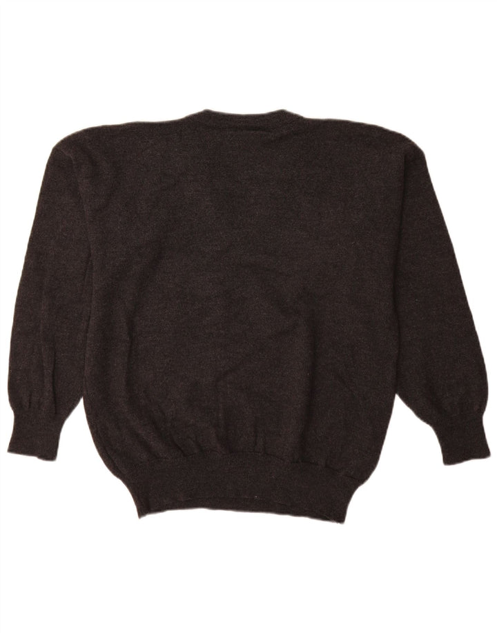 Lacoste Herren-Pullover mit V-Ausschnitt, Größe 6 XL, graue Schurwolle