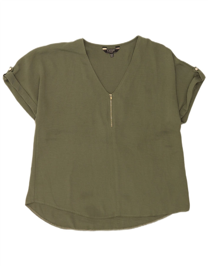 Lipsy Damen-Blusenoberteil in Übergröße, UK-Größe 44, Größe L, Grün, Polyester