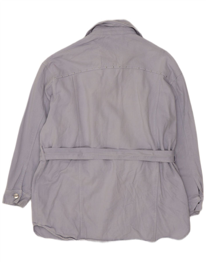 Übergroße Utility-Jacke von Zara für Damen, UK 14, mittelblaue Baumwolle