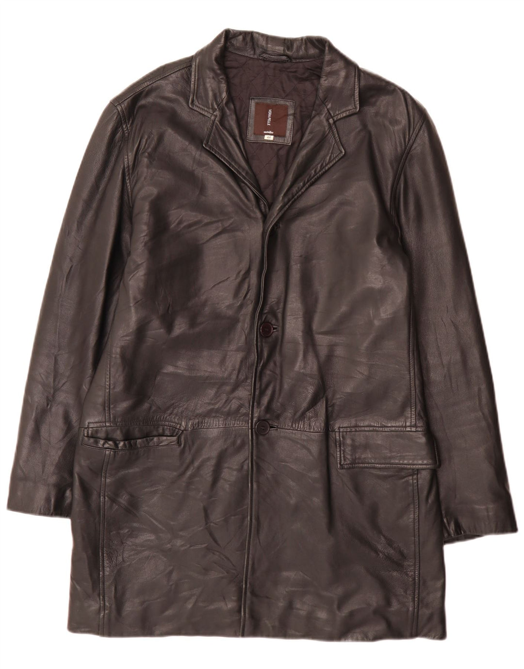 Conbipel Herren Ledermantel IT 46 Small Schwarz