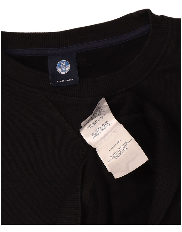 North Sails Herren-Sweatshirt-Pullover, groß, aus schwarzer Baumwolle