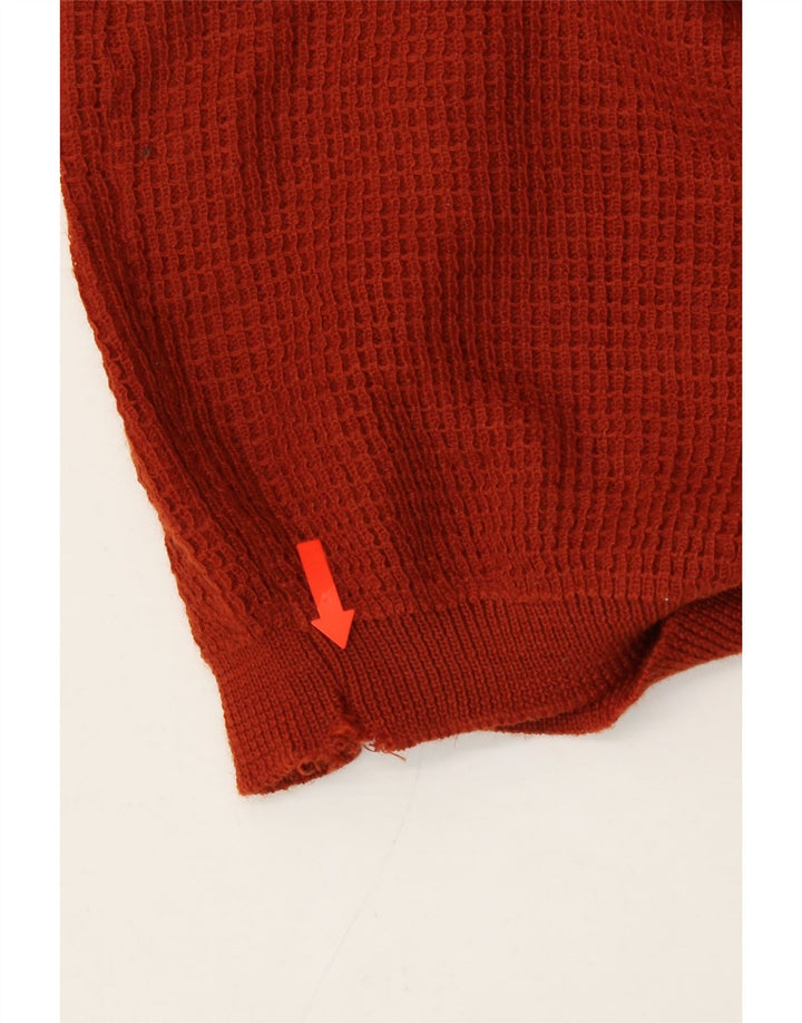 VINTAGE Womens Boat Neck Jumper Sweater UK 12 Medium Brown Polyacrylic Vintage Vintage and Second-Hand Vintage from Messina Hembry 