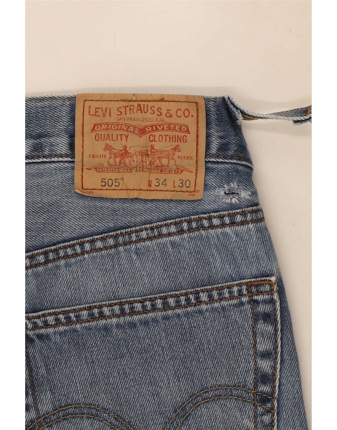 Levi's Herren 505 Regular Fit Straight Jeans W34 L30 Blaue Baumwolle