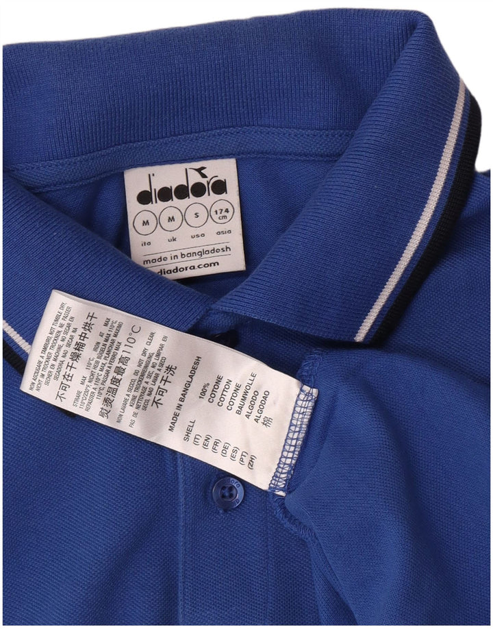 Diadora Herren-Poloshirt aus mittelblauer Baumwolle