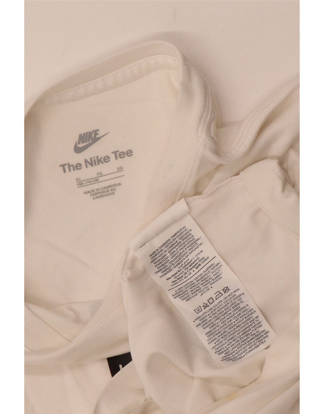 NIKE T-Shirt mit Grafik für Jungen, 13–14 Jahre, XL, weiße Baumwolle