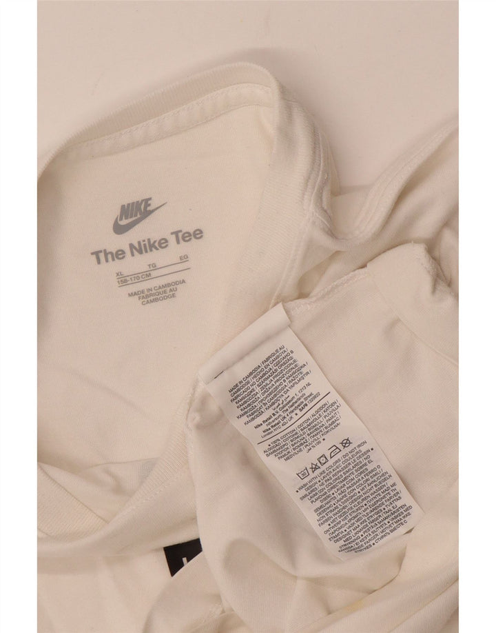 NIKE T-Shirt mit Grafik für Jungen, 13–14 Jahre, XL, weiße Baumwolle