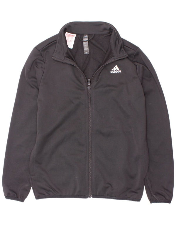 Adidas Jungen Grafik-Trainingsanzug-Top-Jacke, 9–10 Jahre, schwarzes Polyester