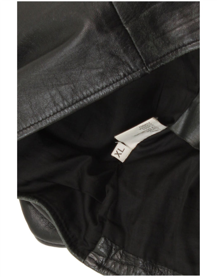 C&A Herren Lederweste XL Schwarzes Leder