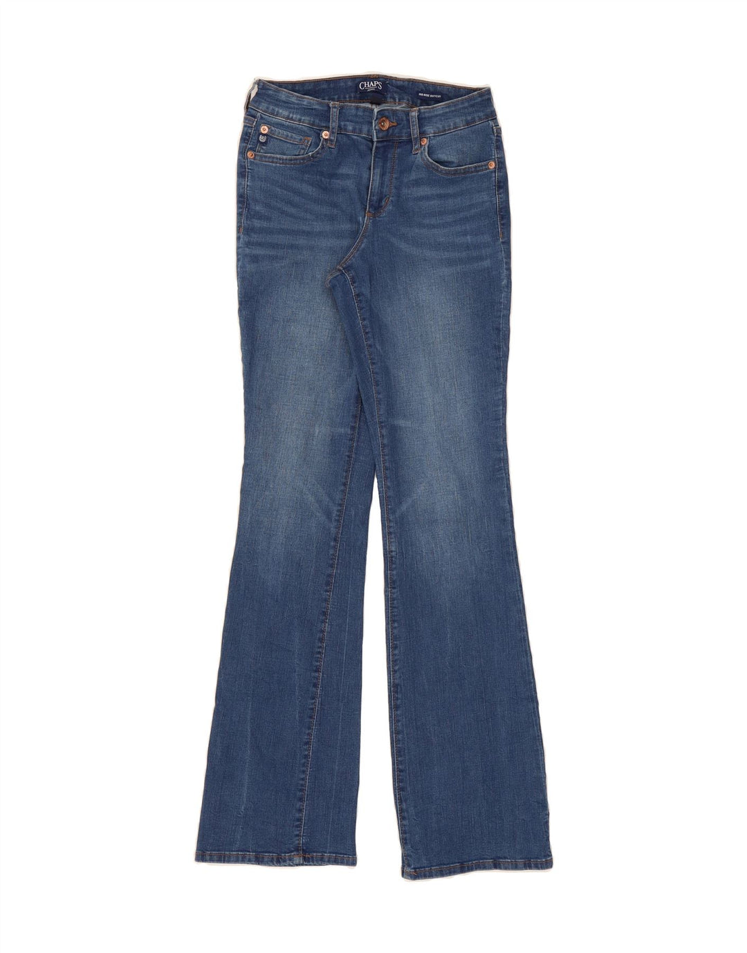 CHAPS Womens Mid Rise Bootcut Jeans US 4 Small W27 L31 Blue Cotton Vintage Chaps and Second-Hand Chaps from Messina Hembry 