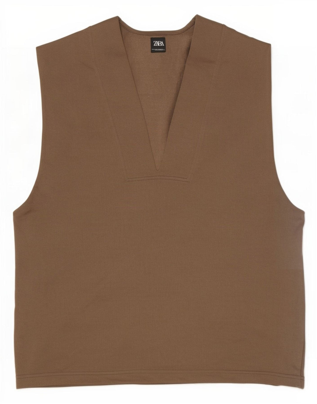 Zara Damen-Oversize-Trägershirt, Gr. 10, Größe S, braune Baumwolle