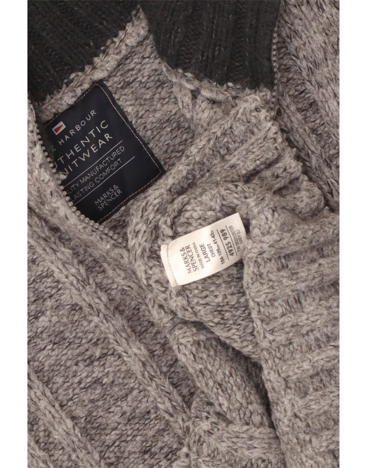 MARKS & SPENCER Herren-Pullover mit Reißverschluss, UK 41/43, Größe L, Grau