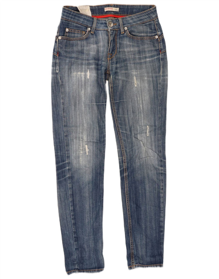 Liu Jo Damen Distressed Slim Jeans W27 L29 Blaue Baumwolle