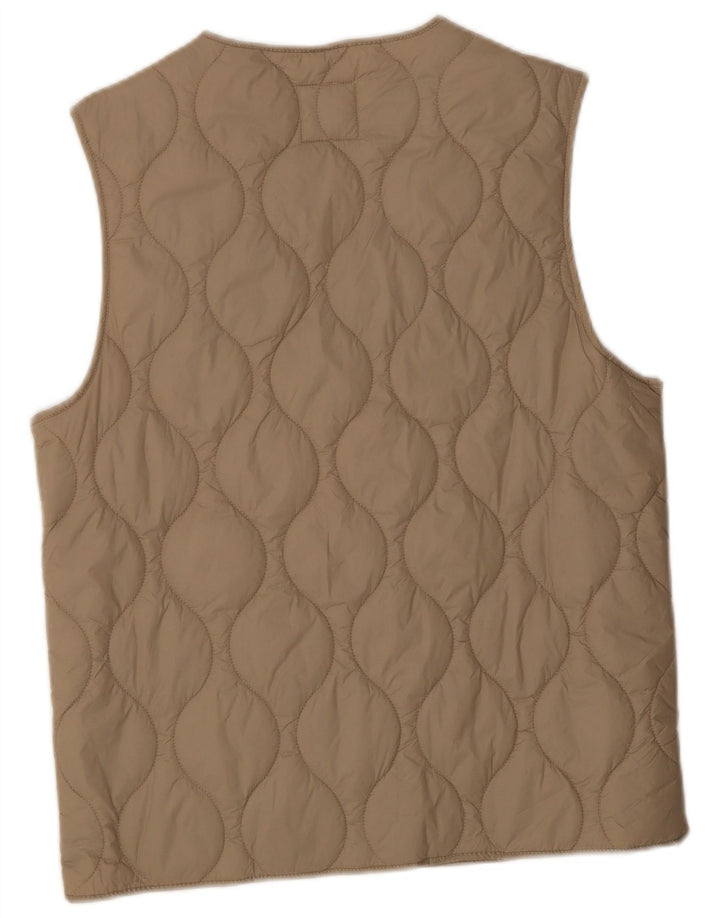 Zara Herren Steppweste UK 38 Medium Beige Polyester