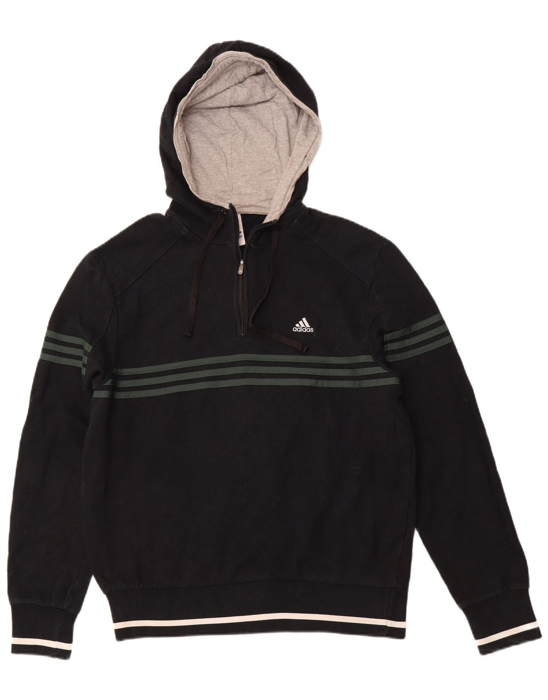 ADIDAS Herren Kapuzenpullover mit grafischem Reißverschluss und Rundhalsausschnitt, UK 40/42, mittleres Marineblau