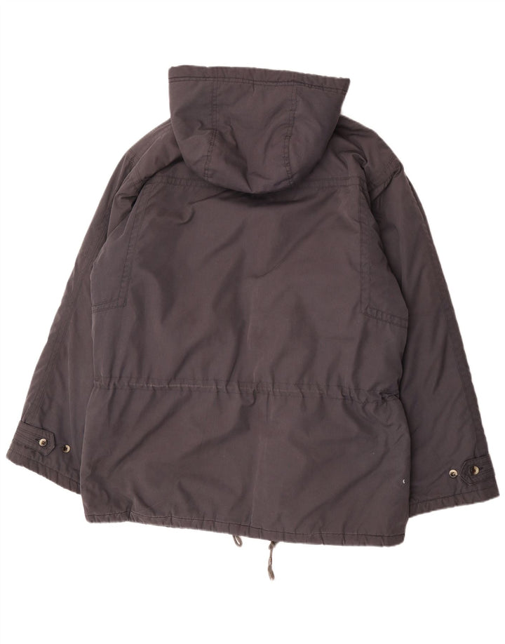 Leader Wattierter Herrenmantel mit Kapuze, UK 42, XL, Grau, Polyester