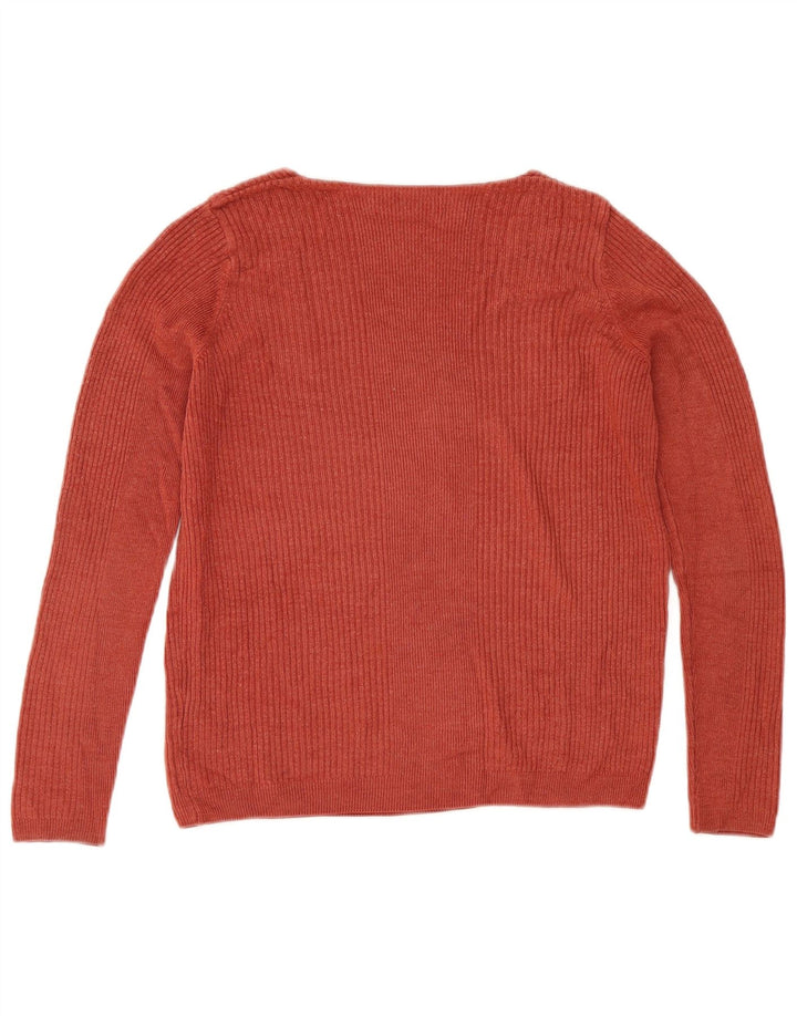 Marks & Spencer Damen-Pullover mit V-Ausschnitt, UK 12, Mittelbraun, Acryl