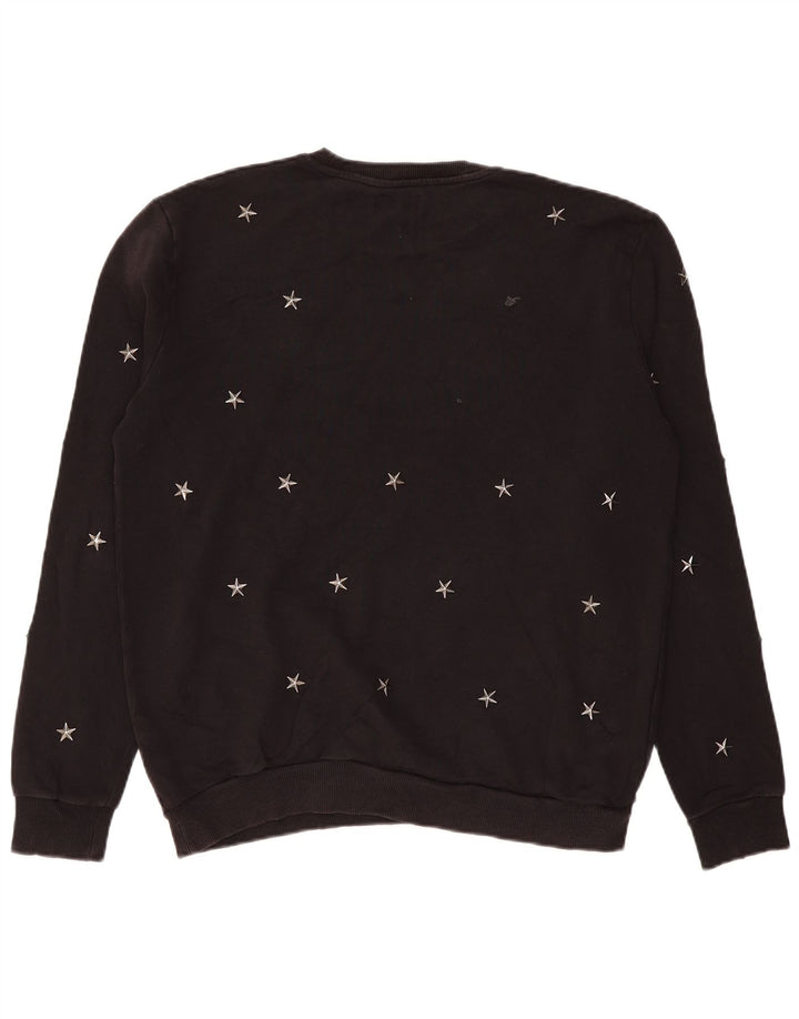 Zara Herren Sweatshirt Pullover XL Schwarz Geometrisch Baumwolle