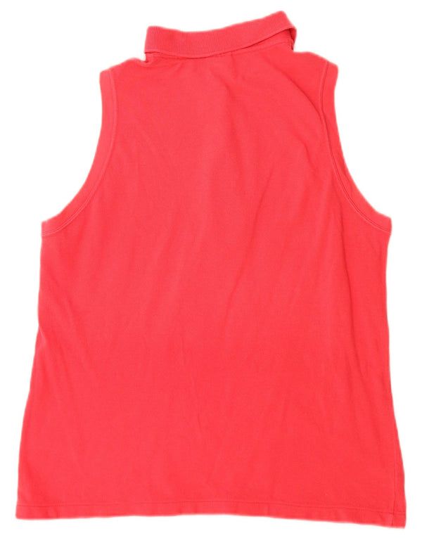 LACOSTE Damen ärmelloses Poloshirt, Größe 44, große rosa Baumwolle