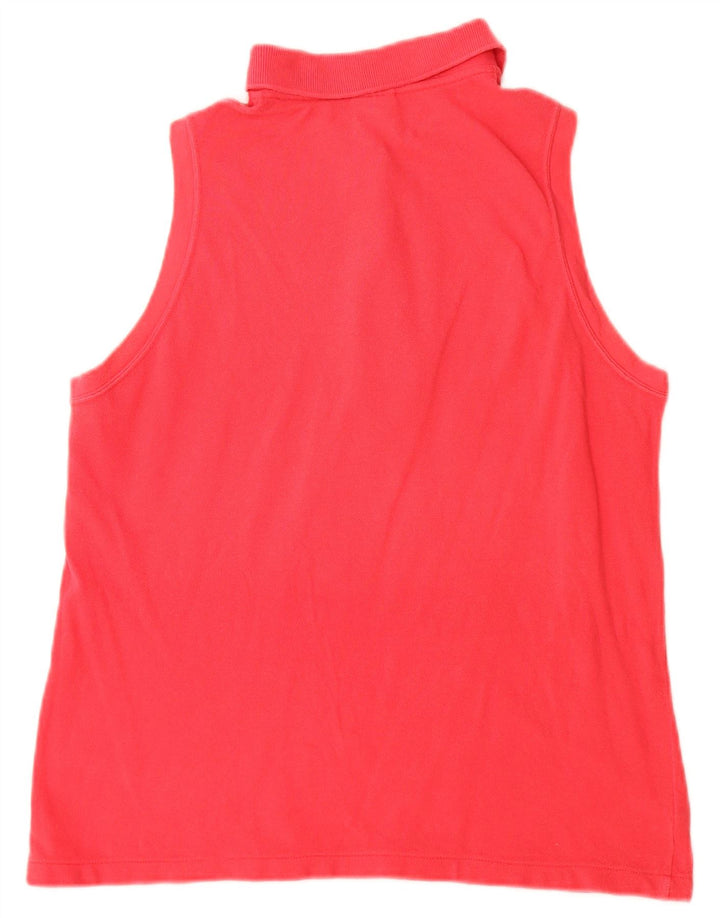LACOSTE Damen ärmelloses Poloshirt, Größe 44, große rosa Baumwolle
