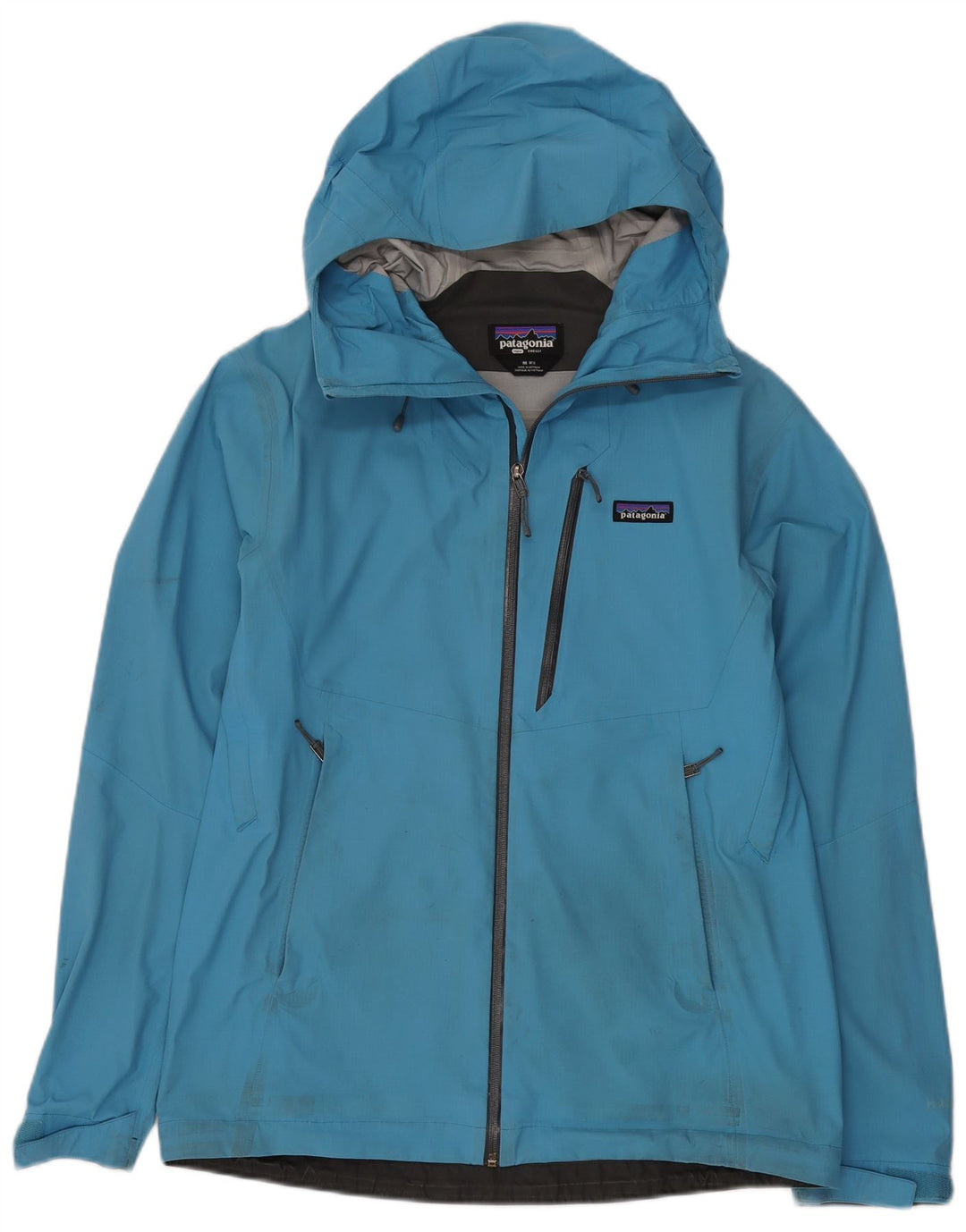 Patagonia Herren-Regenjacke mit Kapuze, UK 38, mittelblaues Nylon
