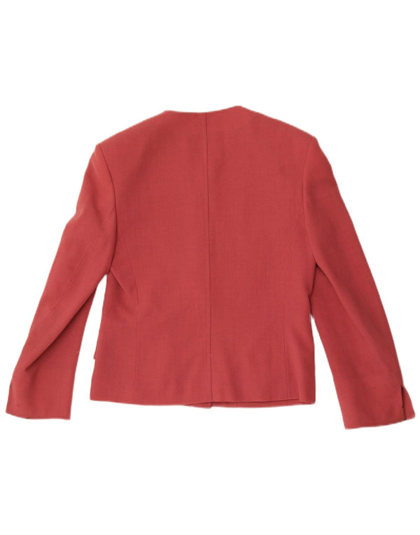 Jaeger Damen-Blazerjacke mit 4 Knöpfen, Gr. 8, klein, rosa Wolle