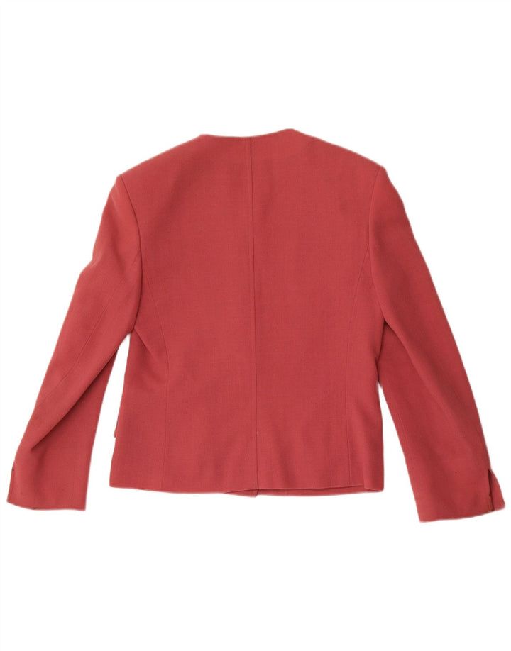 Jaeger Damen-Blazerjacke mit 4 Knöpfen, Gr. 8, klein, rosa Wolle