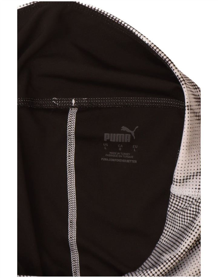 Puma Damen Leggings UK 16 Large Schwarz Colourblock