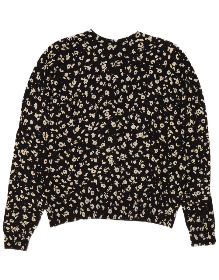 Marks & Spencer Damen-Cardigan-Pullover, Größe 44, groß, schwarz, mit Tiermuster