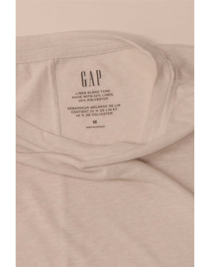 Gap Damen Weste Top UK 14 Mittelweißes Leinen