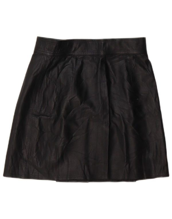 Vintage Damen Lederrock W28 Medium Schwarz